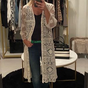 Cream Lace Cardigan Size M
